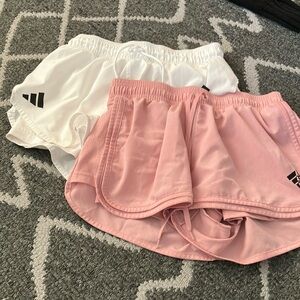 Two-Pack Adidas Athletic Shorts | Pink and White